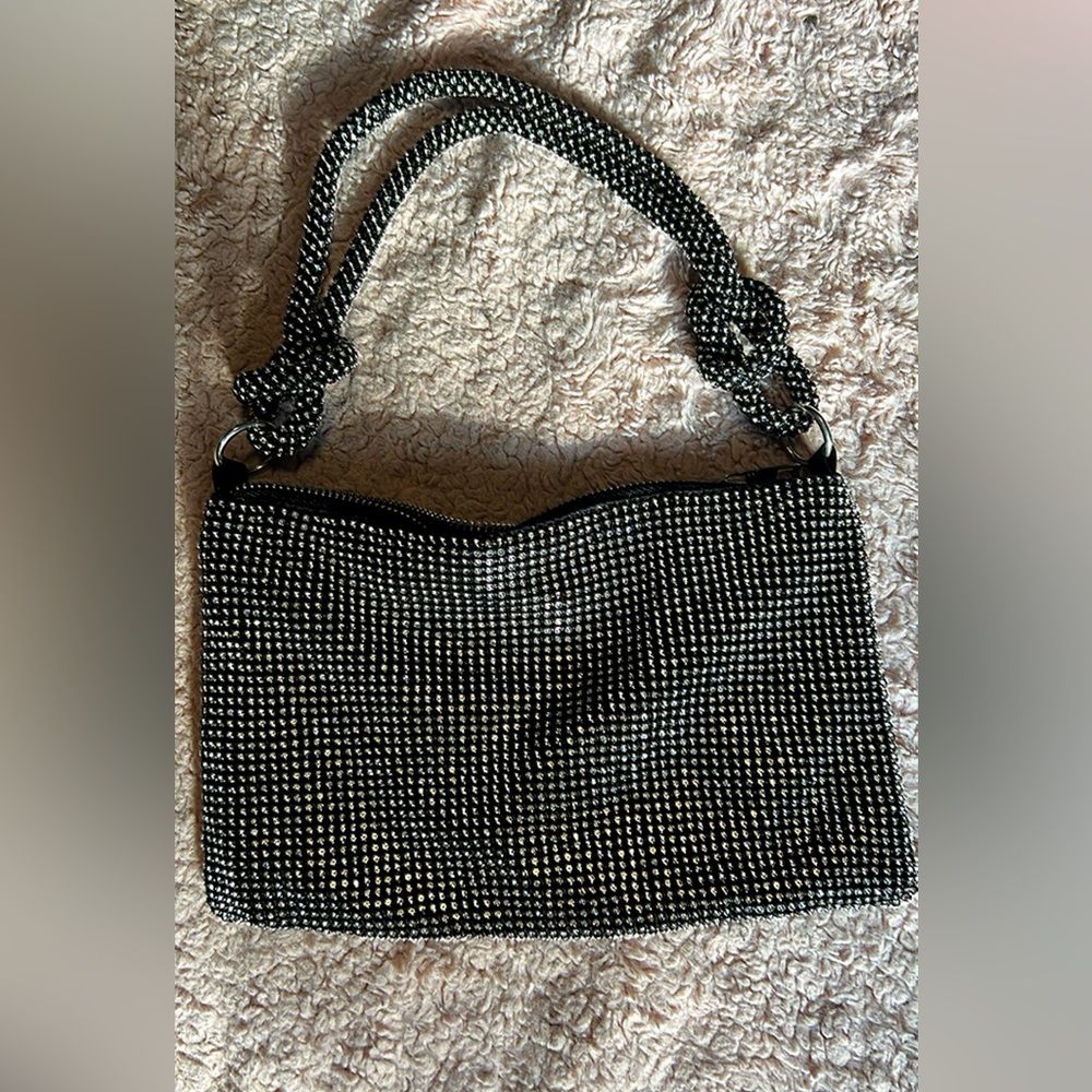 Elegant Black Rhinestone Women's Bag